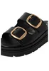 Close-up of a black sandal with gold buckles. Anteprima dell’immagine prodotto