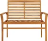 A front view of a wooden garden bench. Podgląd zdjęcia produktu