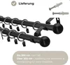LOFT 240 cm Dvouřadá černá garnýž 19 mm kovová záclonová Náhled obrázku produktu 9