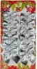 A package of 12 shiny silver Christmas tree bows. Náhľad obrázku produktu