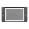 A black outdoor light fixture with a gray screen, mounted on a white background. Produktbild-Vorschau