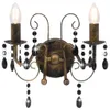 Nástěnné svítidlo s perlami Antique Black 2 × žárovky E14 Náhled obrázku produktu 2
