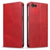 A red flip-style phone case is shown from two angles. Produktbild-Vorschau