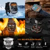 Collage of images showing a smartwatch in various extreme conditions and close-ups of its features. Produktbild-Vorschau