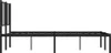 A side view of a black metal bed frame with a headboard. Náhľad obrázku produktu