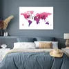 MuchoWow® Poster Weltkarte - Rosa - Kompass 120x80 cm - Produktbild-Vorschau 4