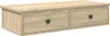 A wooden shelf with two drawers and black knobs, presented against a white background. Náhled obrázku produktu