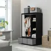 HOMCOM Armoire penderie, dressing avec rideau, armoire Voir les images du produit 2
