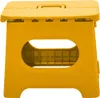 A yellow folding stool against a white background. Produktbild-Vorschau