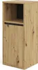 A single wooden cabinet with a black interior shelf and a closed door. Náhled obrázku produktu