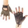 Gants de cycliste rétro vintage en cuir, sans doigts, Voir les images du produit 2