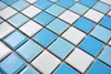 Schwimmbadmosaik Mosaikfliese Keramik blau weiss glänzend Produktbild-Vorschau 2