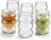 6er Set Matcha Gläser 400ml - Hochwertiges Wellenglas Produktbild-Vorschau 1