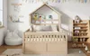 Hausbett 140x200 Holz Kinderbett mit Ausziehbett 3 Produktbild-Vorschau 6