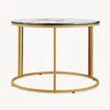 Table basse 'Aulum' 50 x 70 cm marbre, blanc / or Voir les images du produit 6
