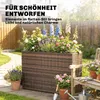 Outsunny Hochbeet mit verstellbaren Füßen PE-Rattan Produktbild-Vorschau 5