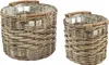 Kobolo Übertopf Pflanzkorb Pflanzschale rund aus Rattan mit Produktbild-Vorschau 1