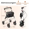 COSTWAY Rollator 5-Fach für Wohnung, Gehhilfe Indoor Produktbild-Vorschau 3