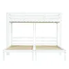 A white wooden bunk bed with a ladder, shown from the front against a white background. Náhled obrázku produktu