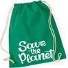 Huuraa Turnbeutel Save the Planet Schriftzug 12 Liter Kelly Produktbild-Vorschau 1