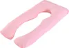 A pink U-shaped pregnancy pillow is shown against a white background. Produktbild-Vorschau