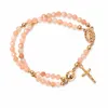 Handgemaakte armband met rozenkrans – ROSABRACE Pink Productafbeelding-voorbeeld 1