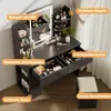 Make-uptafel met LED-verlichting, kaptafel met krukje en Productafbeelding-voorbeeld 3