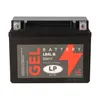 A black gel battery with a label showing product information and branding. Produktbild-Vorschau
