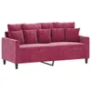 The Living Store 2-Sitzer-Sofa Weinrot 140 cm Samt Produktbild-Vorschau 3