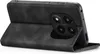 A black flip case for a smartphone is shown from the back, with the phone partially inserted. Produktbild-Vorschau