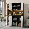 Merax Hochschrank mit LED-Leuchten, Vitrine mit Produktbild-Vorschau 2