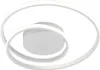 A modern white LED ceiling light with two intertwined spiral rings. Produktbild-Vorschau