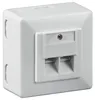 Presa universale CAT.6 con telaio di montaggio (bianco, 2x Anteprima dell’immagine prodotto 1