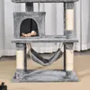 Katzen Kratzbaum groß 145 cm, Katzenbaum mit Hängematte, Produktbild-Vorschau 9