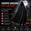 Kostým upíra - čierny plášť s kapucňou - prestrojenie na Náhľad obrázku produktu 3