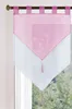 A pink and white voile window curtain hanging on a curtain rod. Produktbild-Vorschau