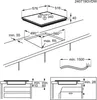 Diagram showing installation dimensions for a cooktop. Náhled obrázku produktu