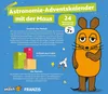 A promotional image for an astronomy advent calendar featuring 'Die Maus'. Náhled obrázku produktu