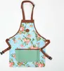 HOMESCAPES Blau-Rosa Gartenschürze mit Rosen-Design Produktbild-Vorschau 1