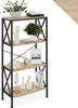 A four-tier shelf unit with decorative items on each shelf. Náhled obrázku produktu