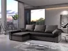 A modern living room with a large sectional sofa, large windows overlooking a sunset, and minimalist decor. Náhled obrázku produktu