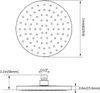 Technical drawing of a shower head with dimensions and connection size. Produktbild-Vorschau