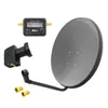 ARLI 60 cm HD Sat Anlage grau + Twin LNB + Satfinder + 2x Produktbild-Vorschau 1