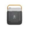 A gray and white electric cooler with an orange handle, shown from the front on a white background. Náhľad obrázku produktu