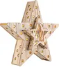 A wooden star-shaped decoration with cut-out snowflake patterns and an inner star scene with a deer. Anteprima dell’immagine prodotto
