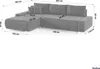 A diagram showing the dimensions of a sectional sofa. Náhled obrázku produktu
