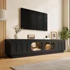 Merax TV Lowboard mit Bogentüren und Glastüren, TV Schrank Produktbild-Vorschau 6