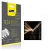 A product packaging for a screen protector, shown next to the screen protector applied to a phone. Produktbild-Vorschau