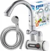 A product shot of a faucet with an attached water heater and a shower head with hose, set against a white background. A product box is visible in the background. Náhled obrázku produktu