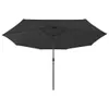 vidaXL Sonnenschirm mit LED-Beleuchtung 400 cm Schwarz Produktbild-Vorschau 1